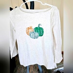 Loft pumpkin shirt
